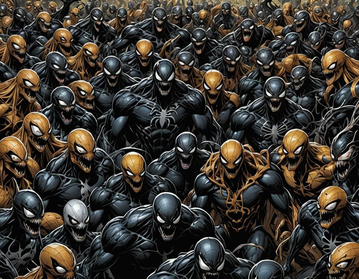 Menacing Crowd of Symbiote Monsters