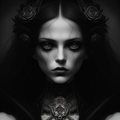 Avant-Garde Portrait: Sorrow in Dramatic Lighting