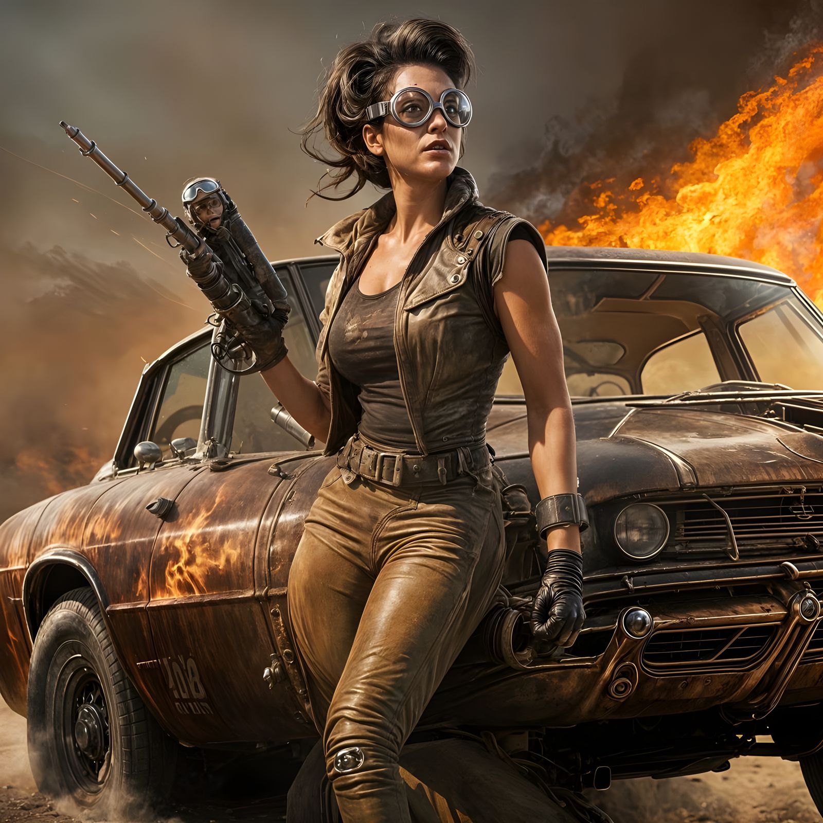 Car Combat Driver in Post-Apocalyptic Setting