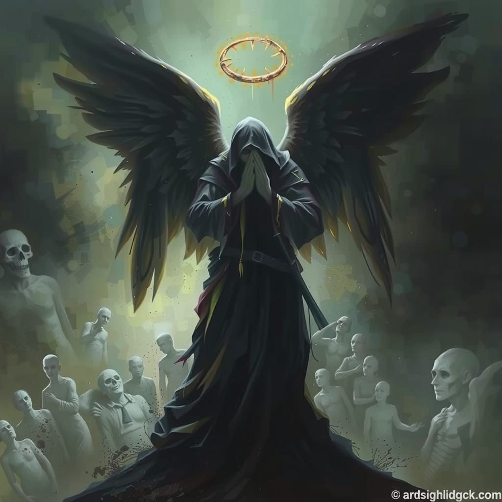 The Angel of Death in Neo-Expressionist Oil Painting