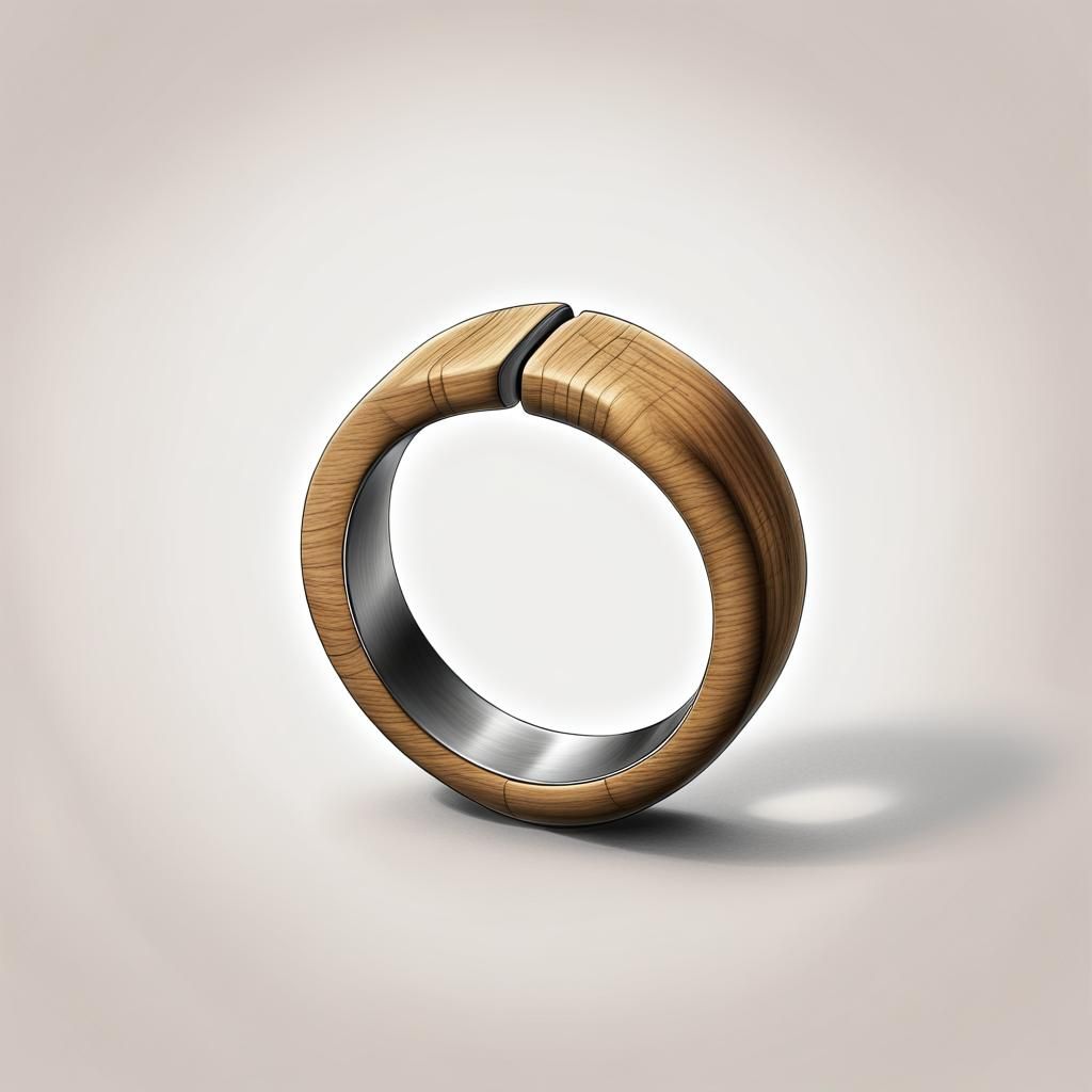 Cartoon Pencil Drawing of a Simple Finger Ring