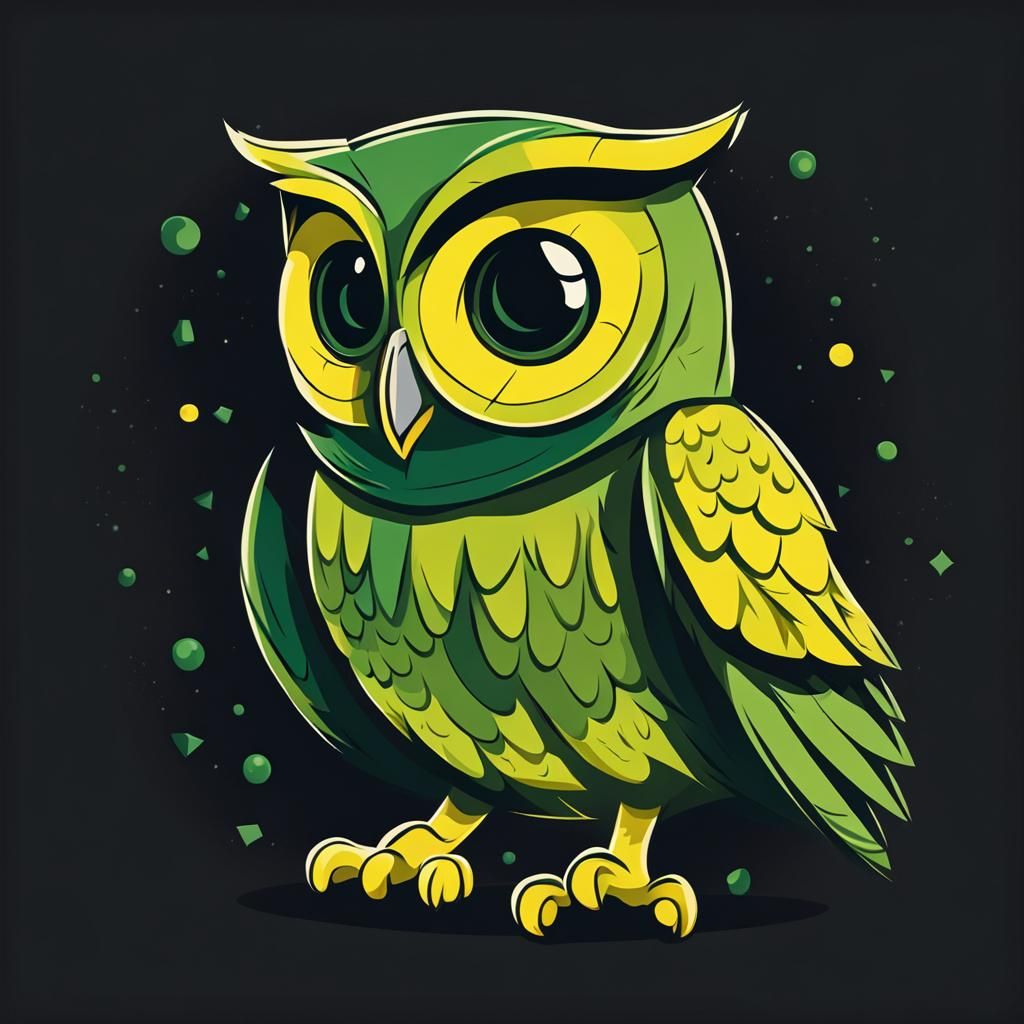 Cartoon Owl Character in Comic Book Style