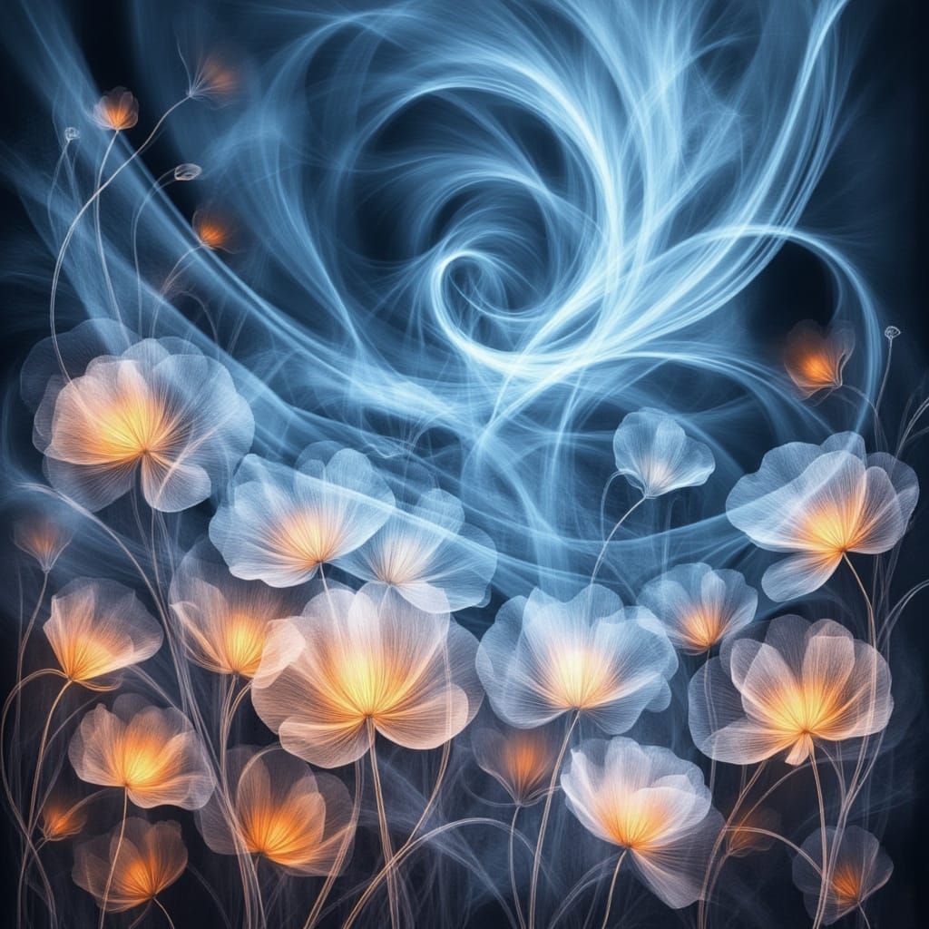 Ephemeral Dreams in Iridescent Bubbles, Fantasy Art