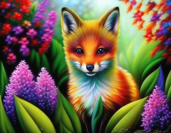 Enchanting Fox Portrait in Impressionistic Style
