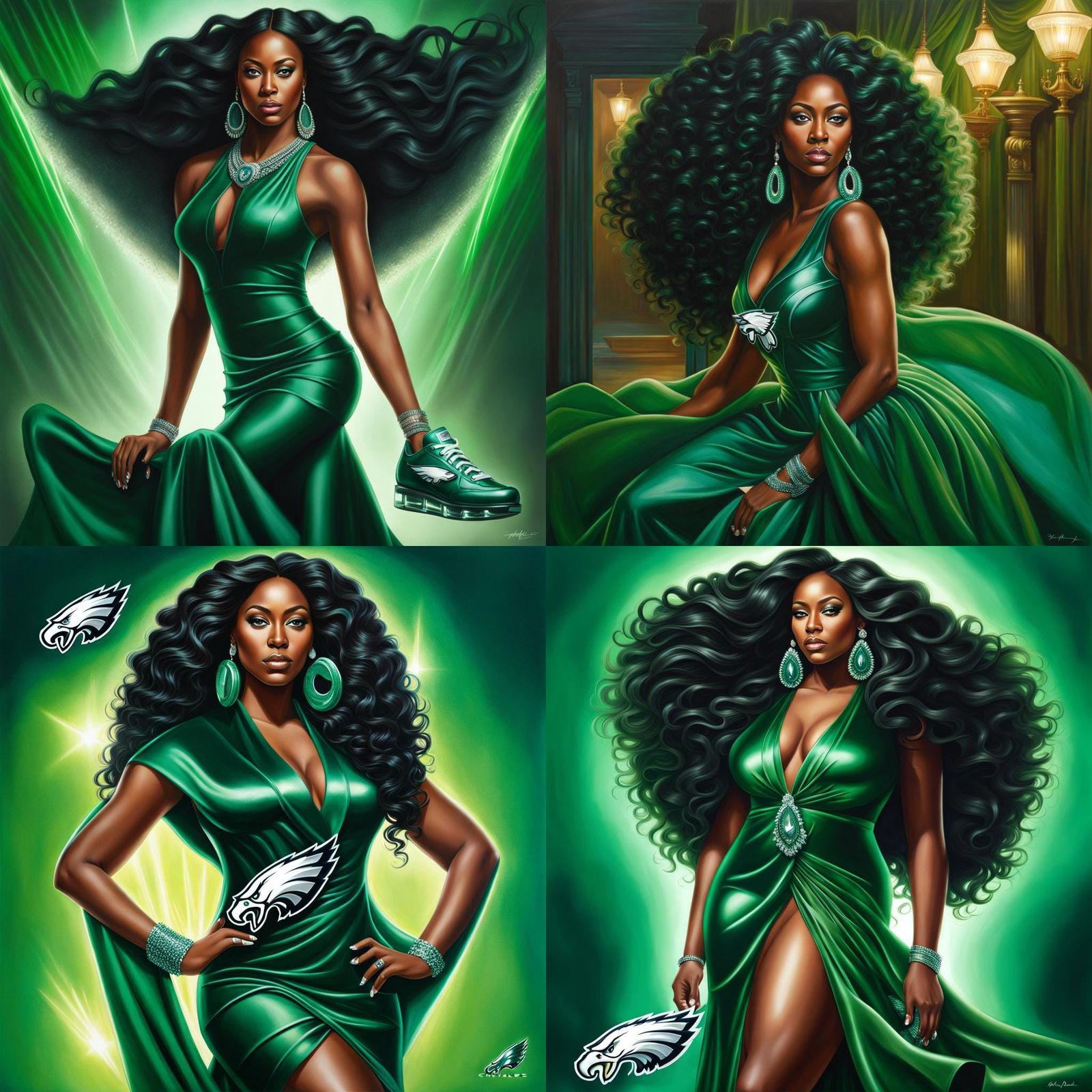 Hyperrealistic Portrait of Woman with Glowing Hair