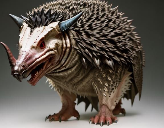 Horrifying Hybrid Creature in Historical Horror Style