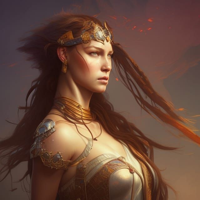 Warrior Princess Portrait with Dynamic Lighting