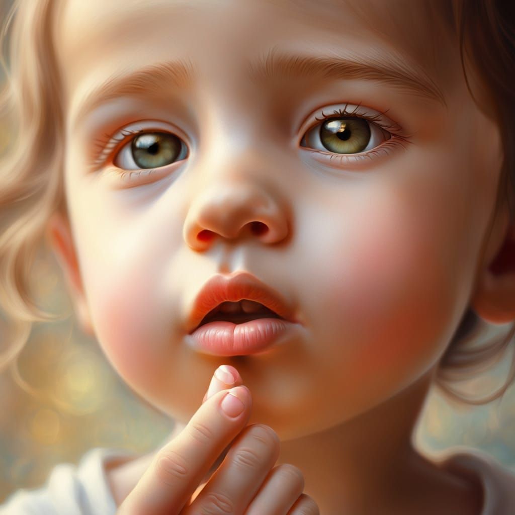 Child's Prayer: A Surreal Oil Painting