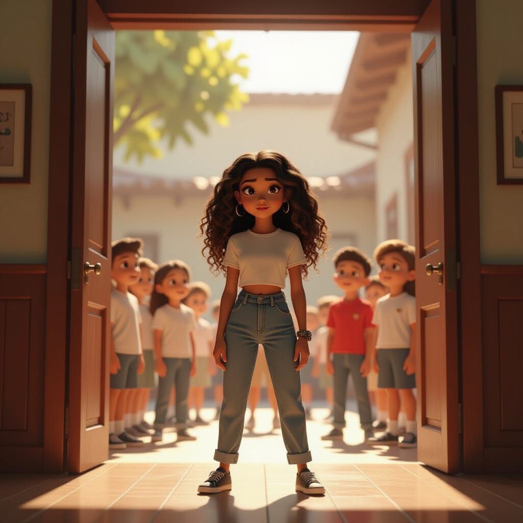 Zendaya's Shy Moment: A Pixar-Inspired 3D Illustration
