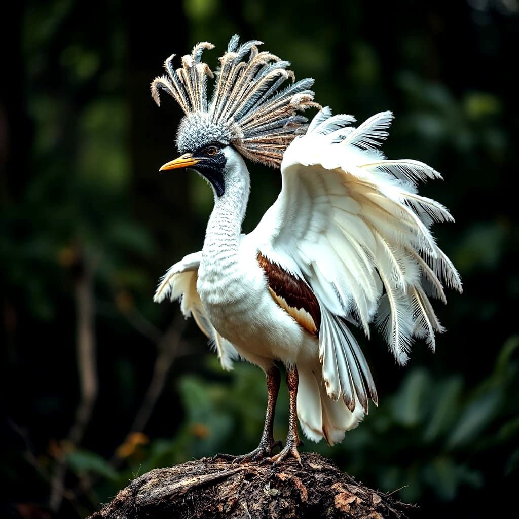Hyperrealistic Lyrebird Courtship Display in Forest