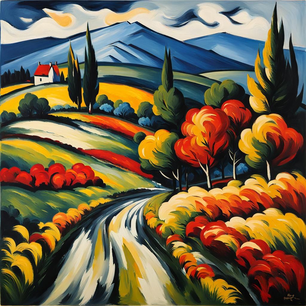 Landscape in Fauvist Style