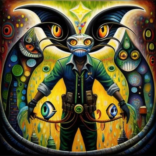 Angler Fish Oil Painting in Pop Surrealism Style