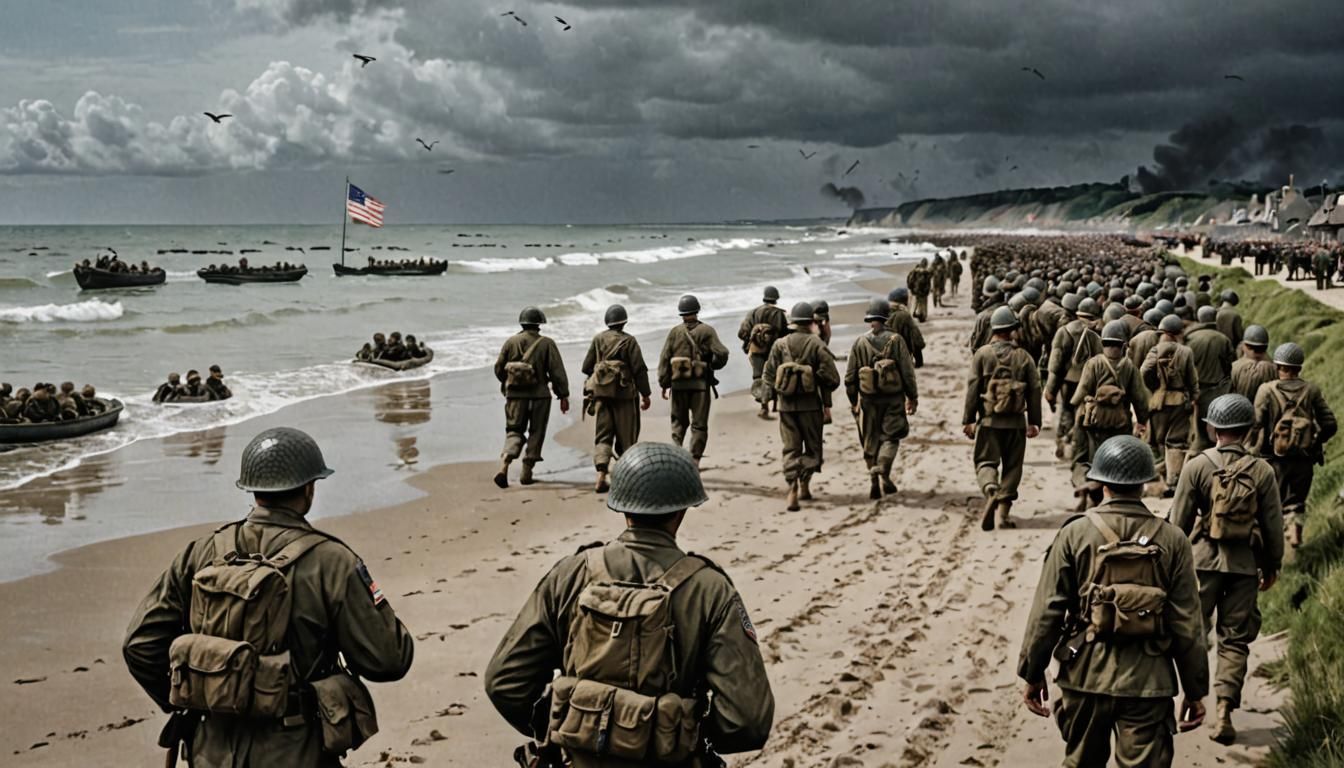 D-Day Omaha Beach Landing: Photo Realistic View