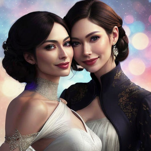 Couple Smiling in Stunning Bokeh, Hyper-Realistic Photo