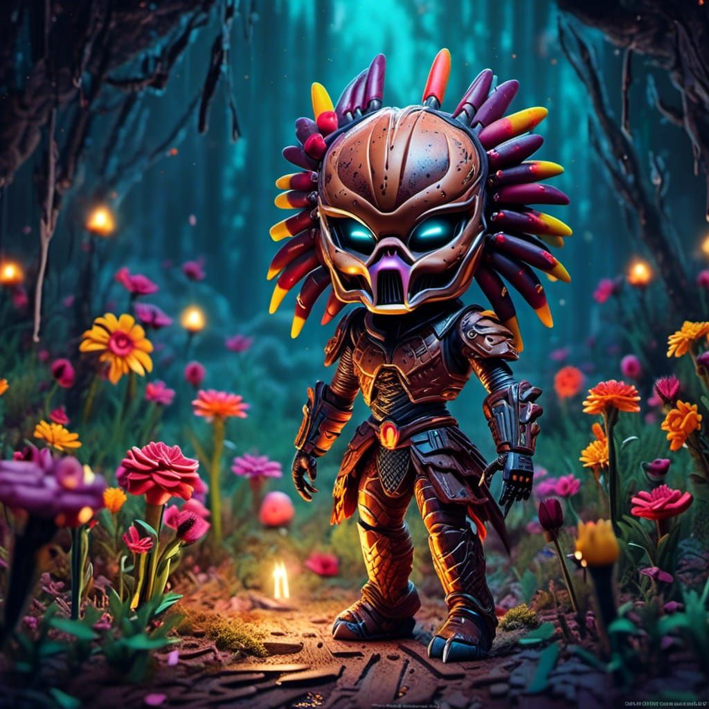 Enchanted Forest Scarecrow with Glowing Eyes