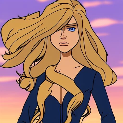 Blonde Sci-Fi Heroine in Animated Series Style