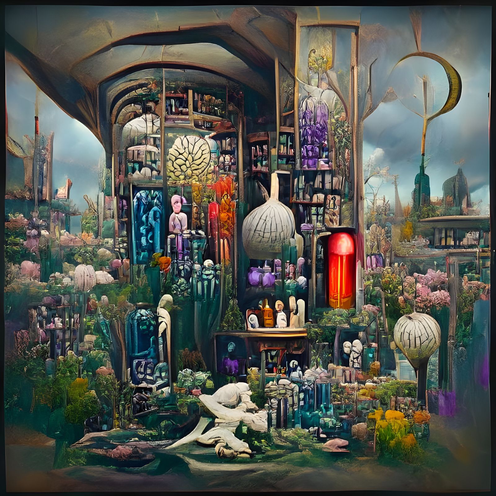 Detailed Apothecary Shop in Enigmatic Symbolism Style