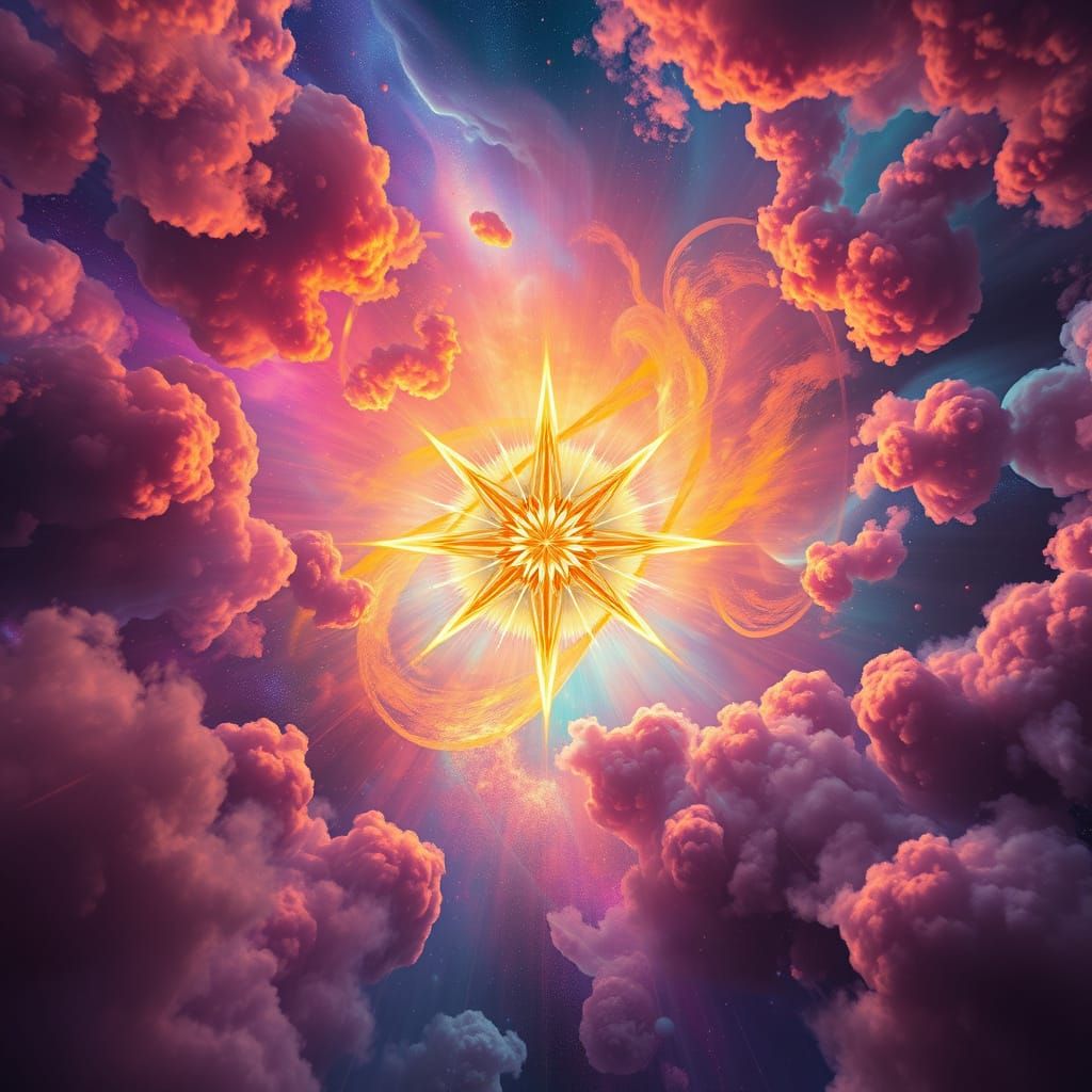 Radiant Celestial Wonder in Ethereal Hues