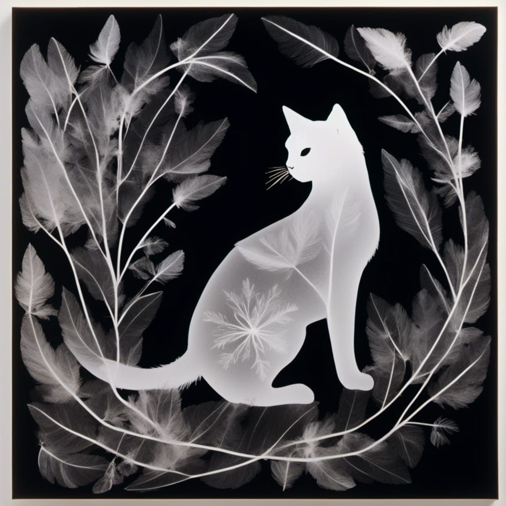 Photogram of Cat in Tree, Man Ray Style