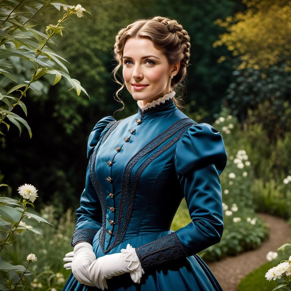 Victorian Lady in Mystic Garden, Pre-Raphaelite Portrait