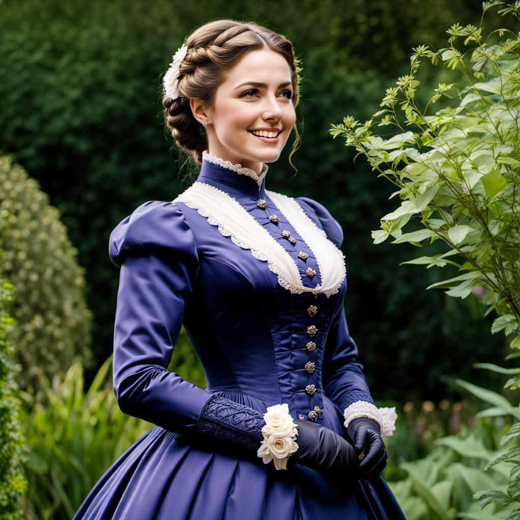 Curvy Victorian Lady in a Mystic Garden