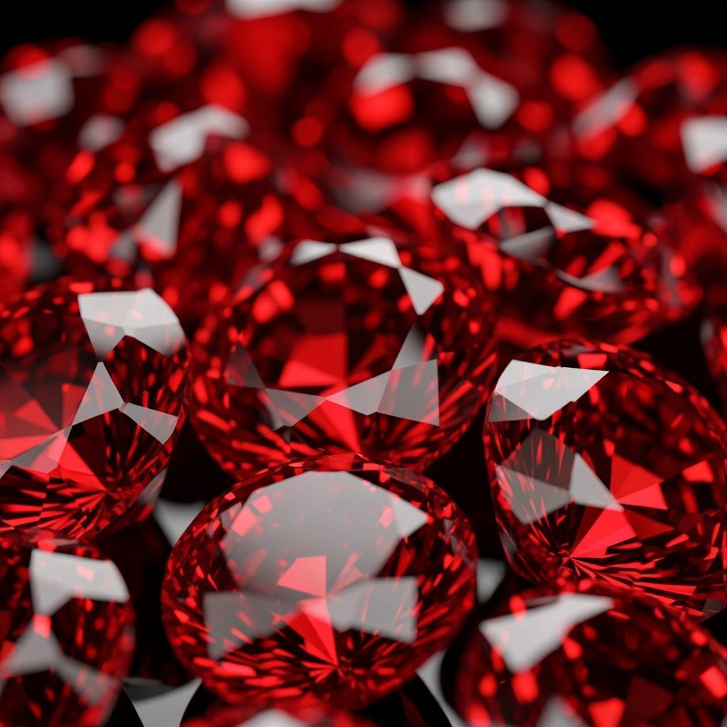 Brilliant Red Crystal Diamond Facets