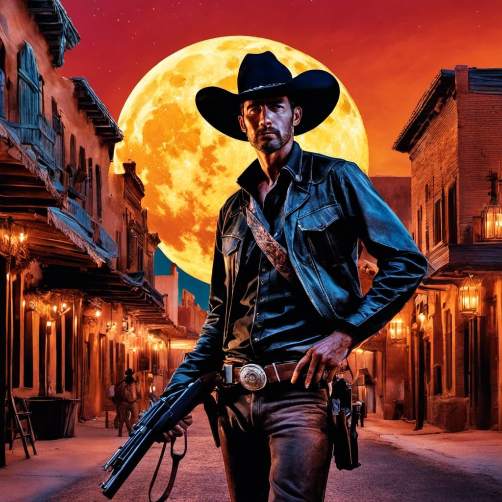 Cowboy Protecting The Town