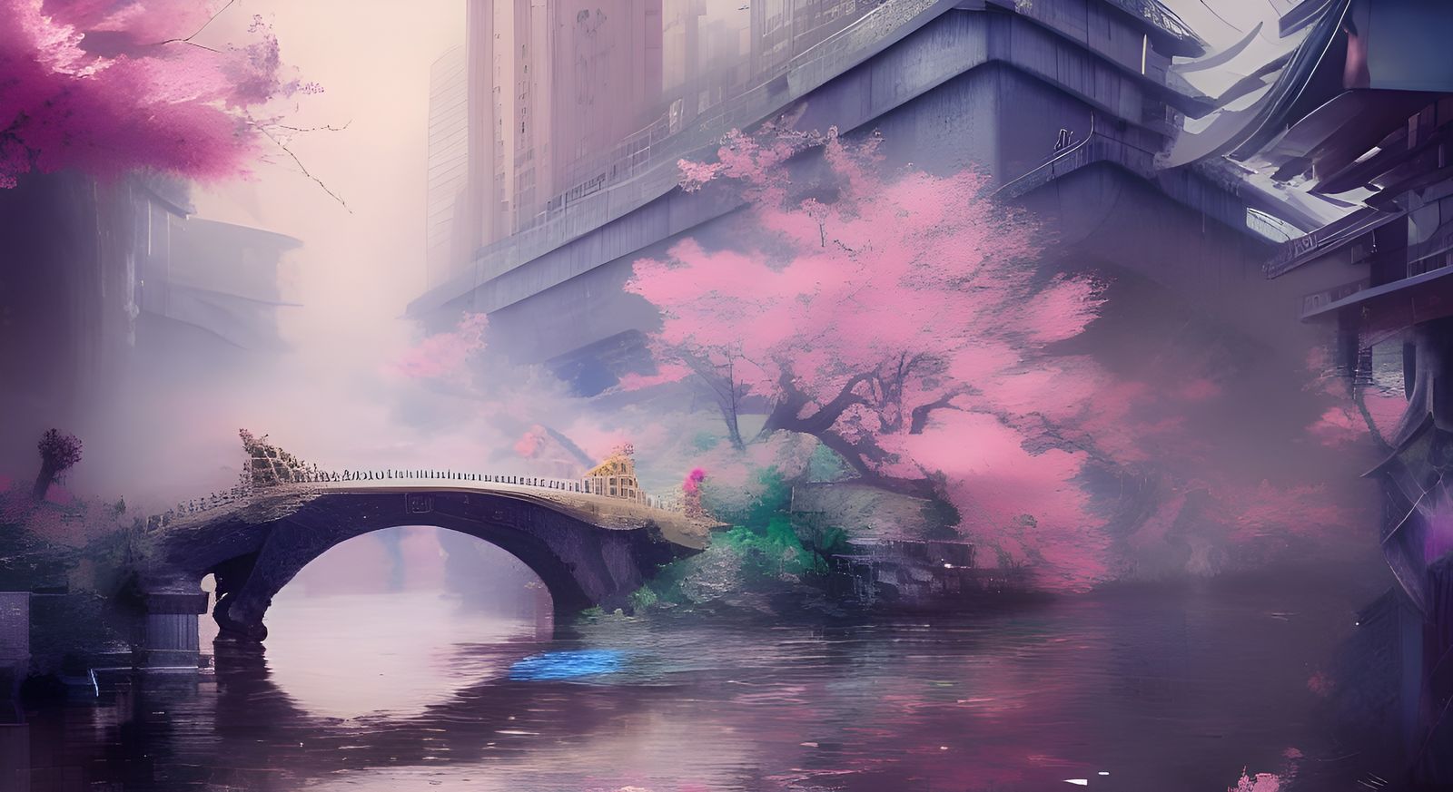 Gilgamesh in Sakura Rain: Maximalist Fantasy Art