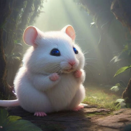 Shy Fluffy Mouse with Beaming Eyes in Hyperreal 8K