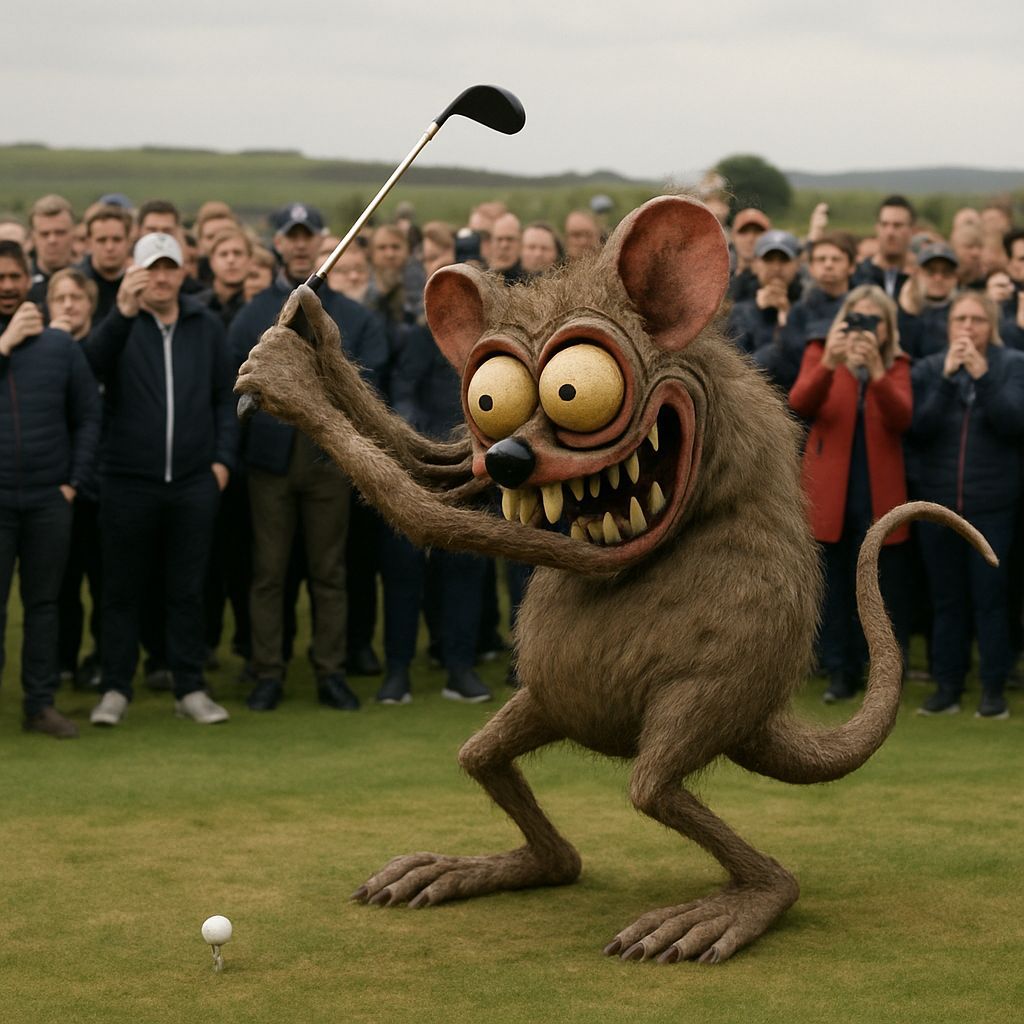 Grotesque Monster Plays Golf to Cheering Crowd