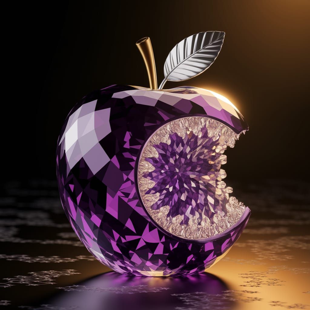 Purple Crystal Apple in Golden Glow