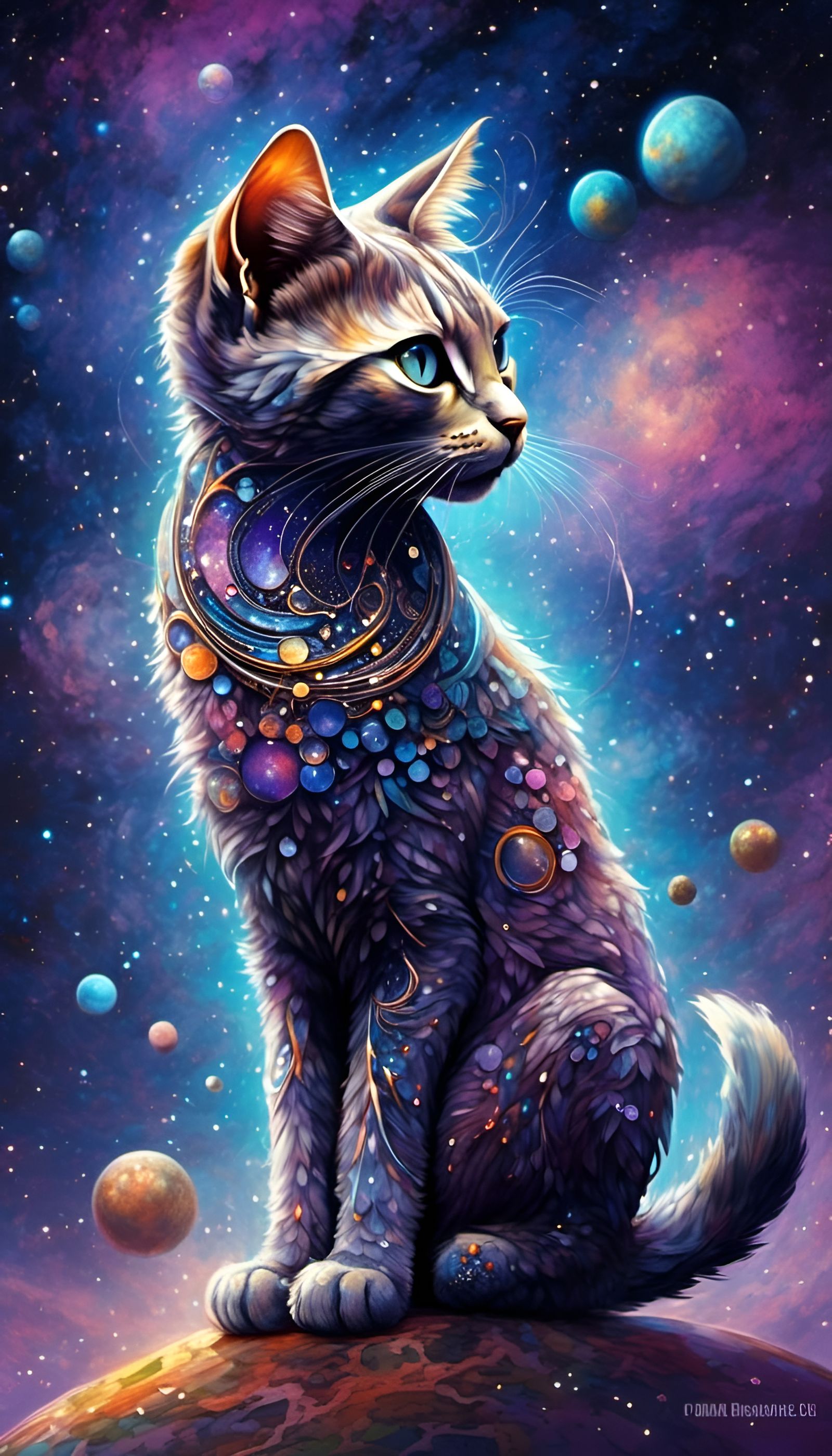 Cosmic Space Cat: A Celestial Explorer's Journey