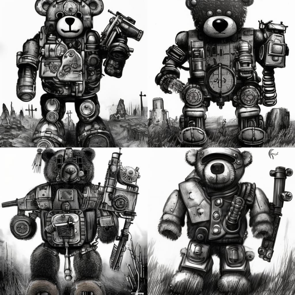 Teddy Bear Half-Robot Soldier 005