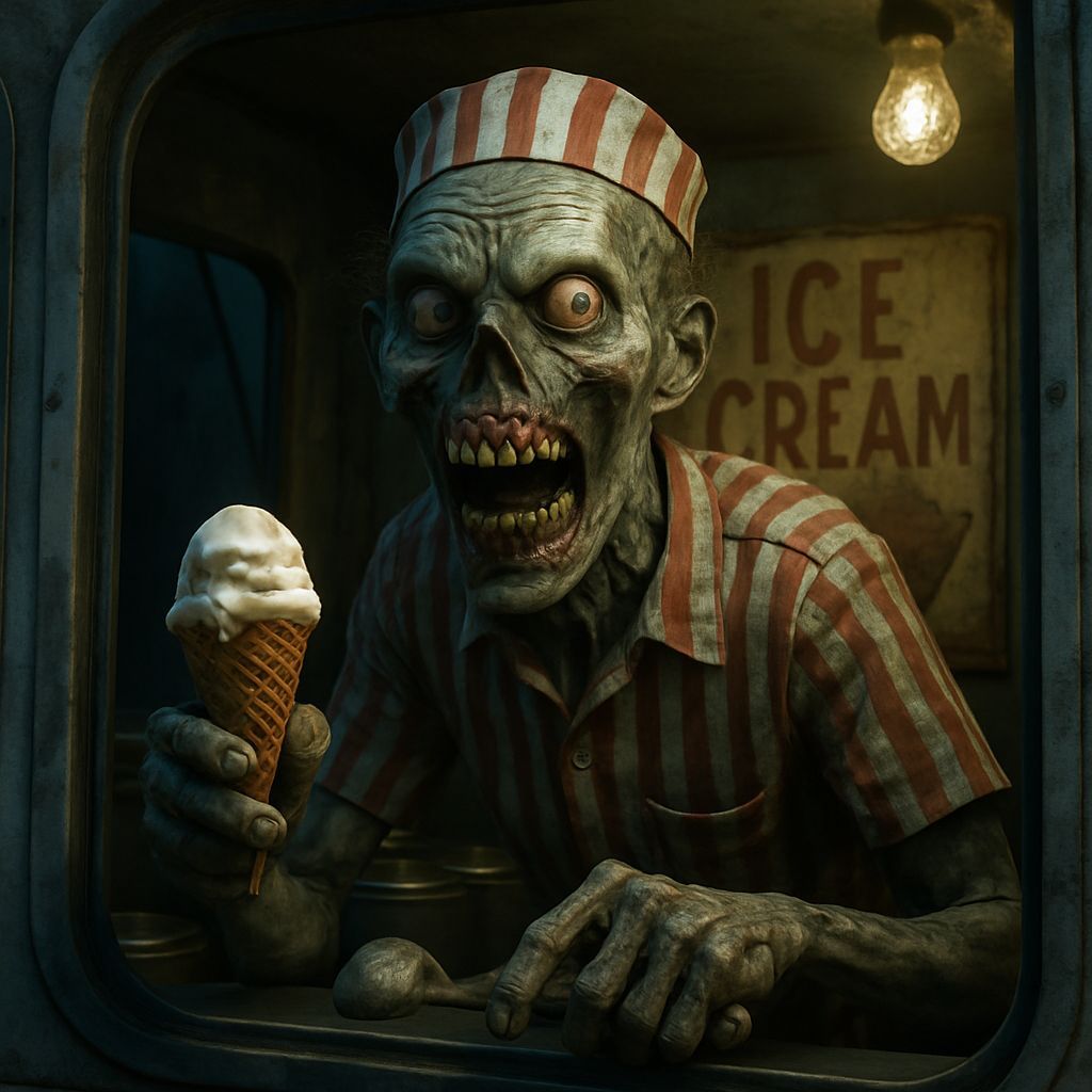 Zombie Ice Cream Server Caricature