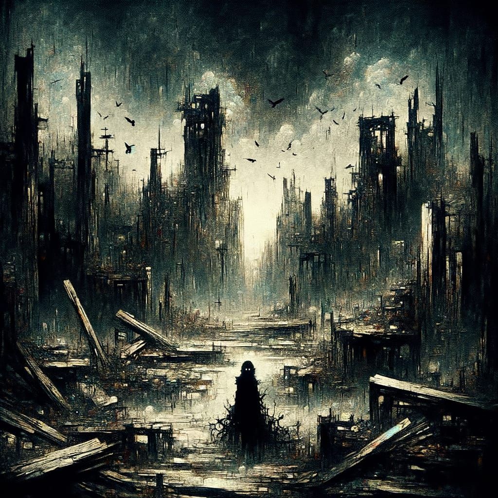 Eerie Post-Impressionist Apocalypse Scene