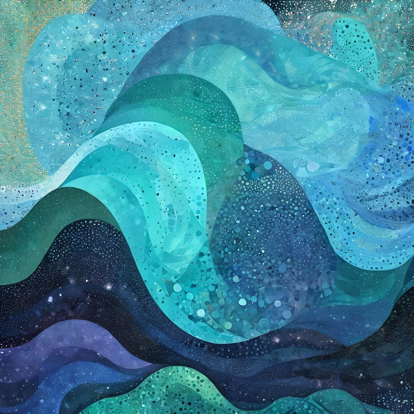 Seurat-Inspired Pointillist Abstract in Cubist Style