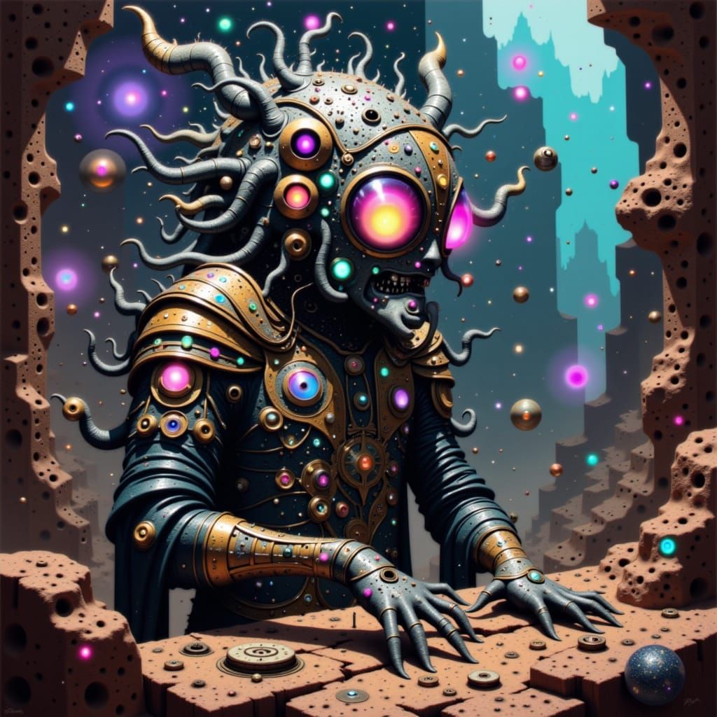 Alien Merchant Showcases Clockwork Gadgets in Art Deco Style