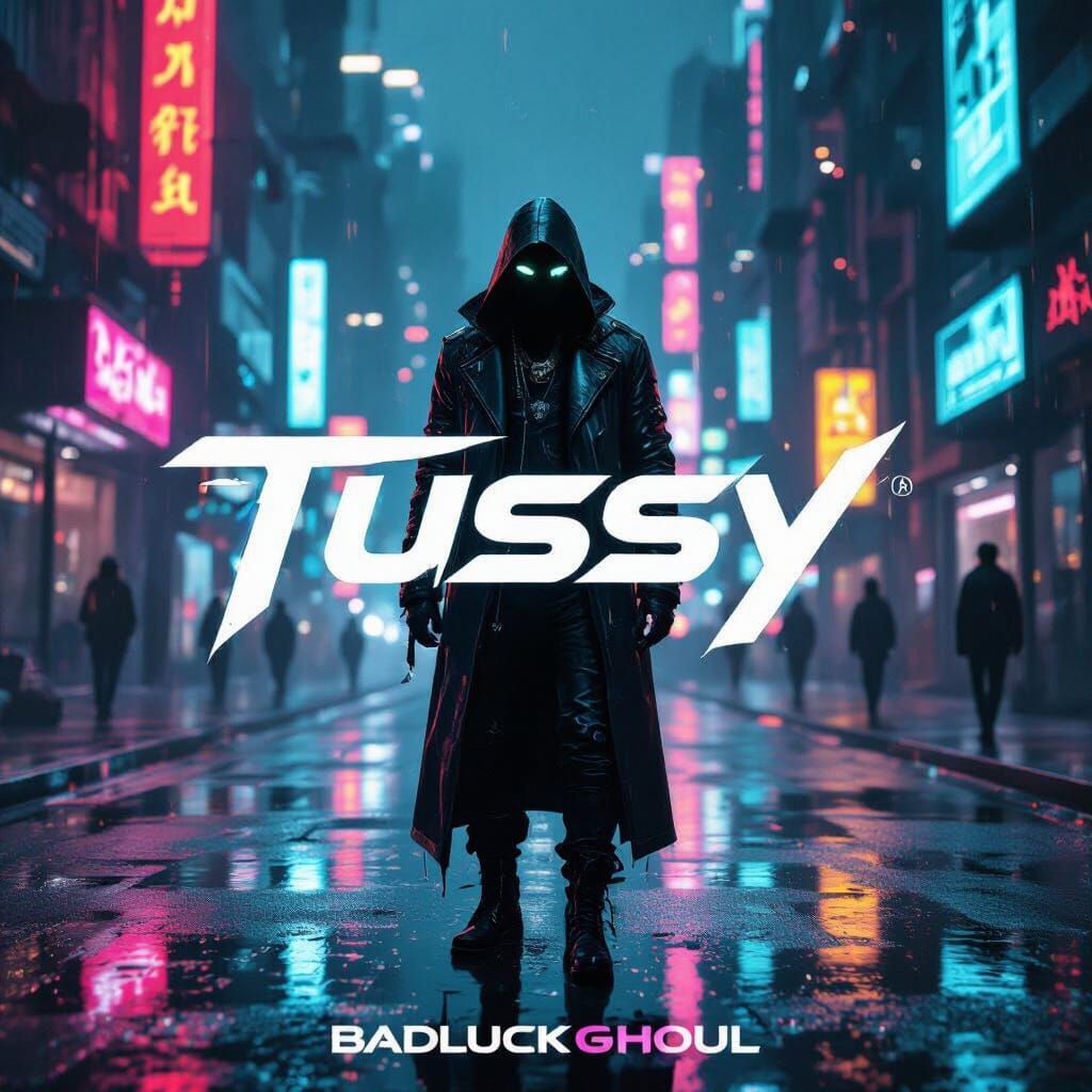 Cyberpunk Trap Cover Art with Neon Lighting