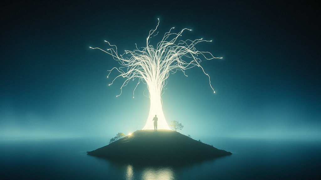 Ethereal Light Elemental on Island at Night