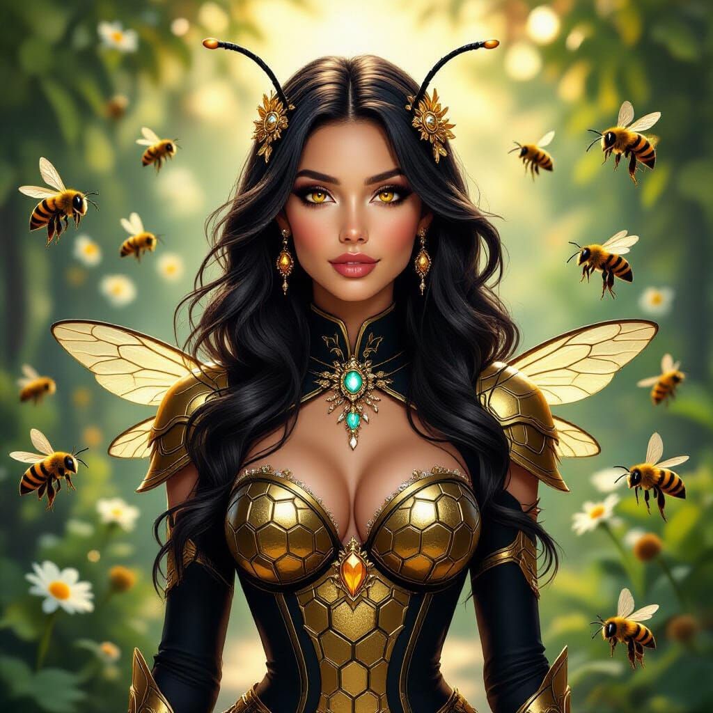 Queen Bee in Apiary Garden