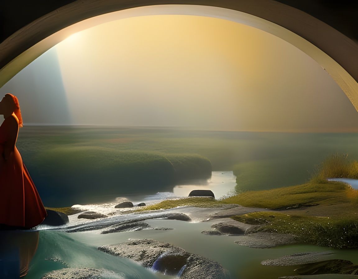 Dreamlike Baptismal Kiss: A Photorealistic Moment