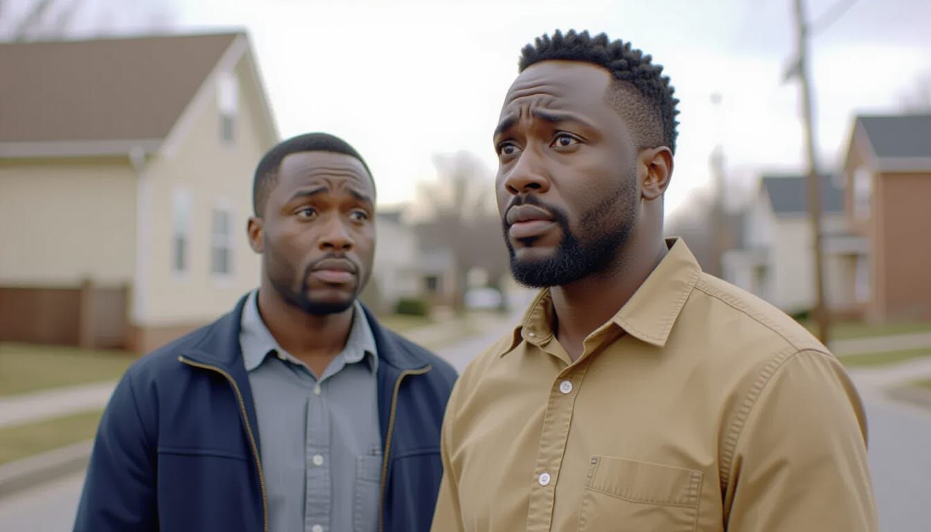 Nigerian Man Receives News on Quiet U.S. Street