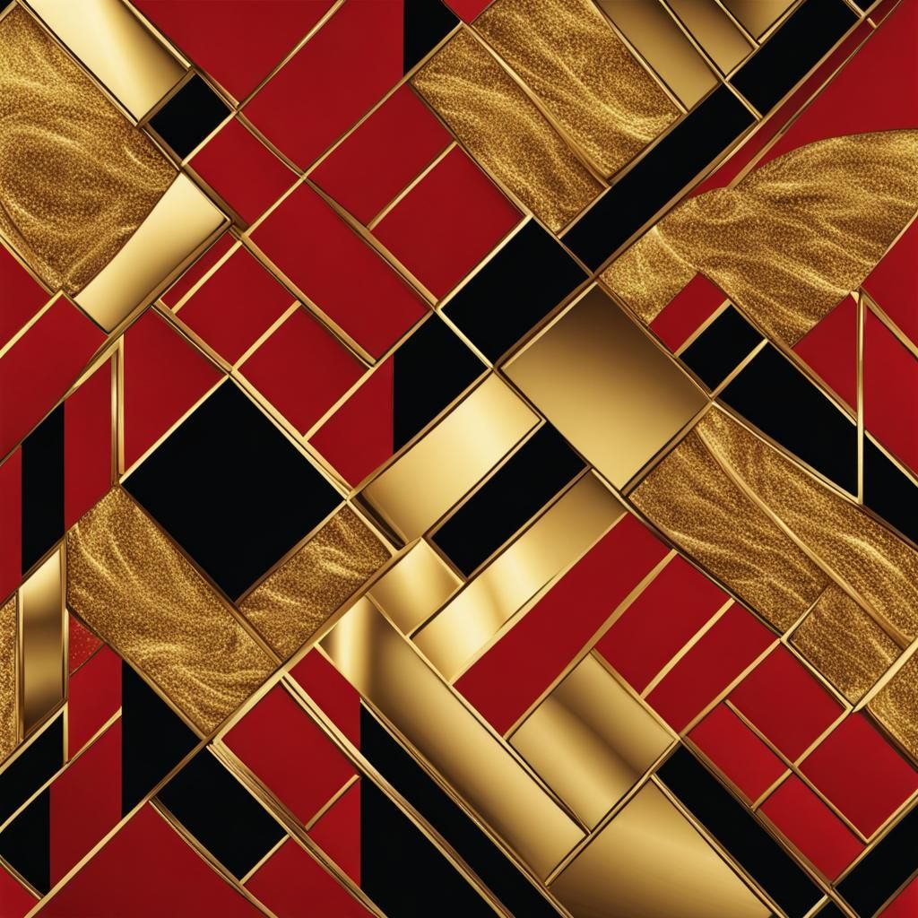 Abstract Red Gold and Black Design