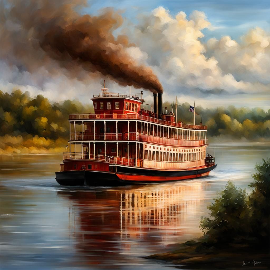 Mississippi Paddle Wheeler in Detailed Realism