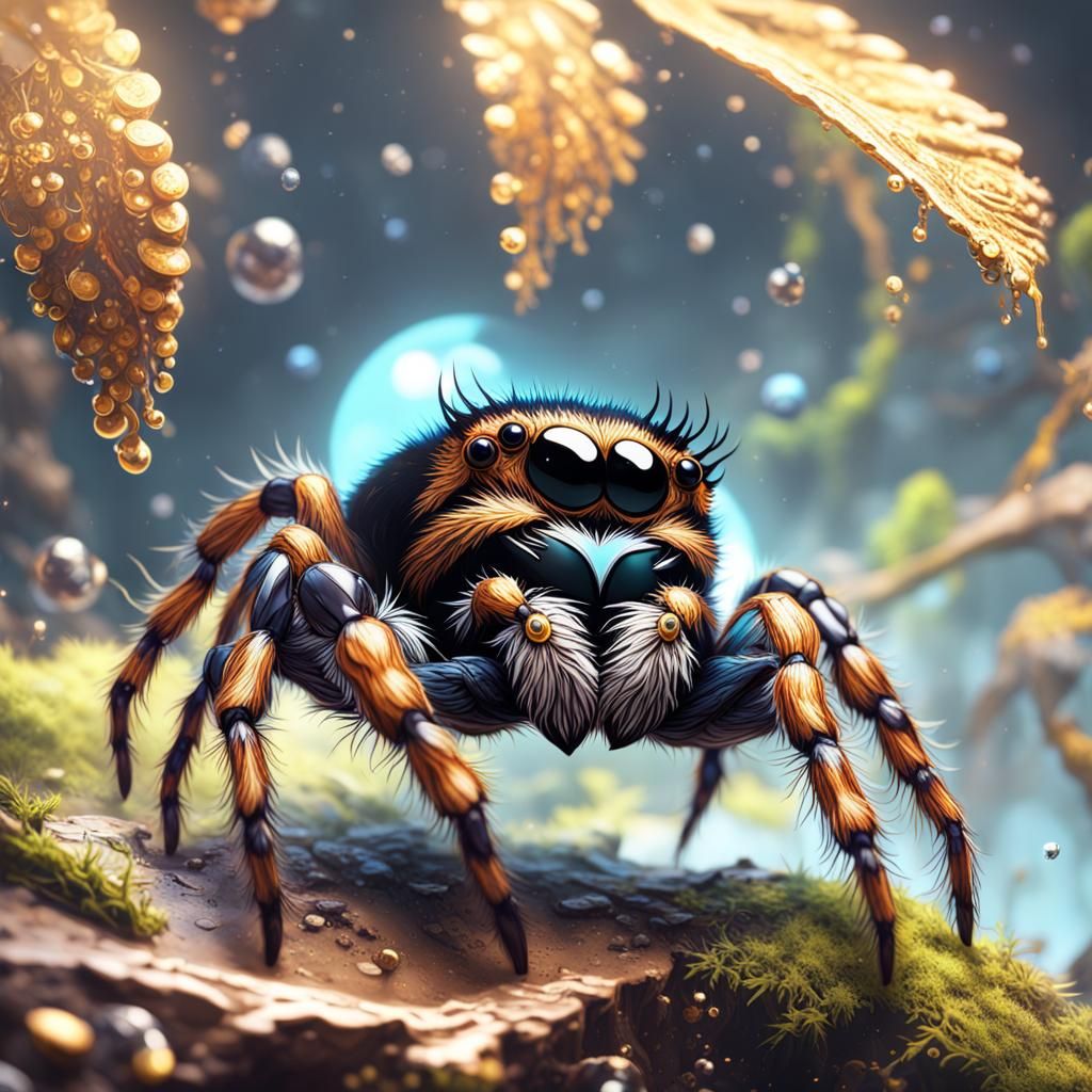 Cute Spider Merchant in Detailed Digital Art