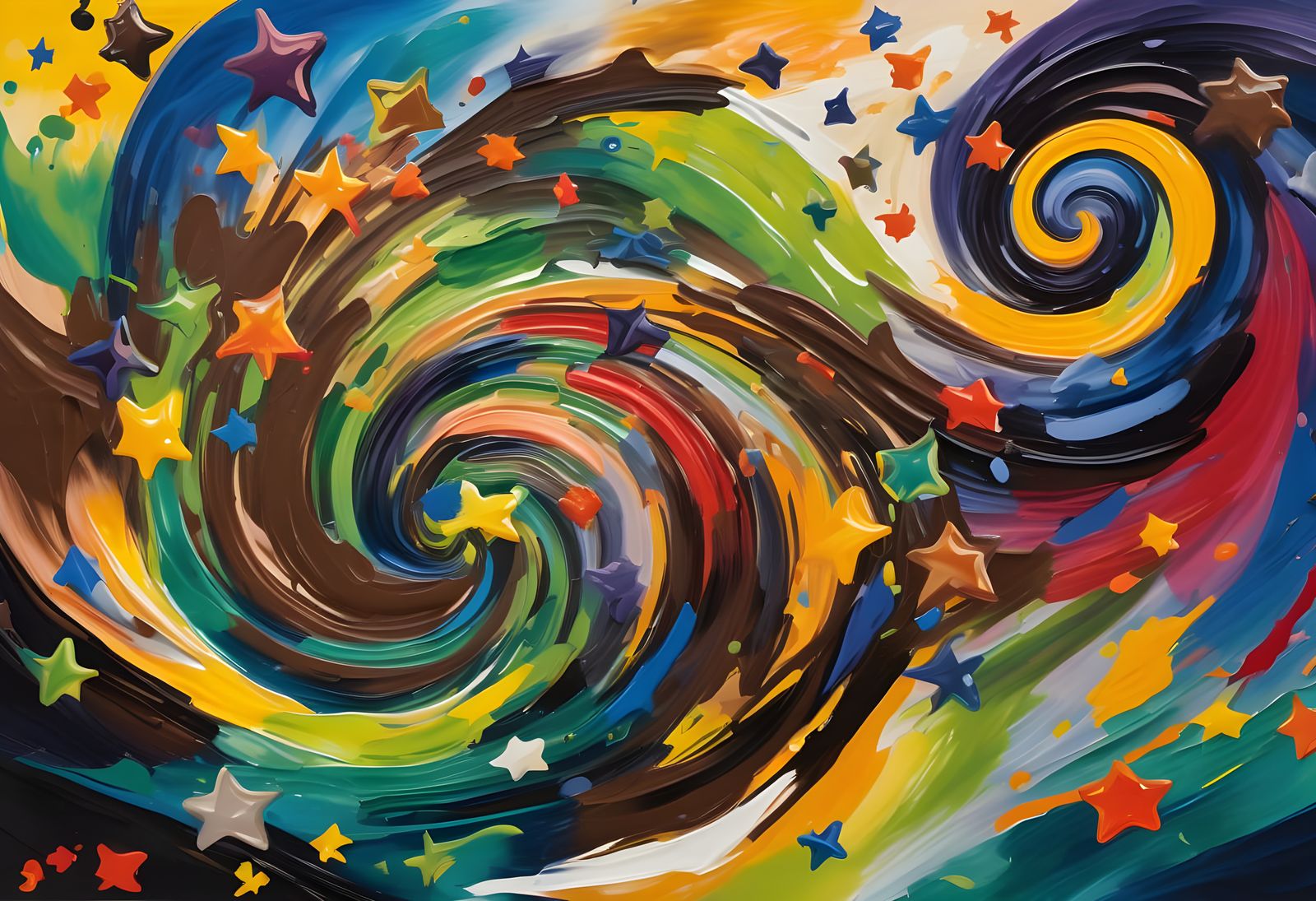 Vast Helical Vortex Maelstroms with Pointy Stars