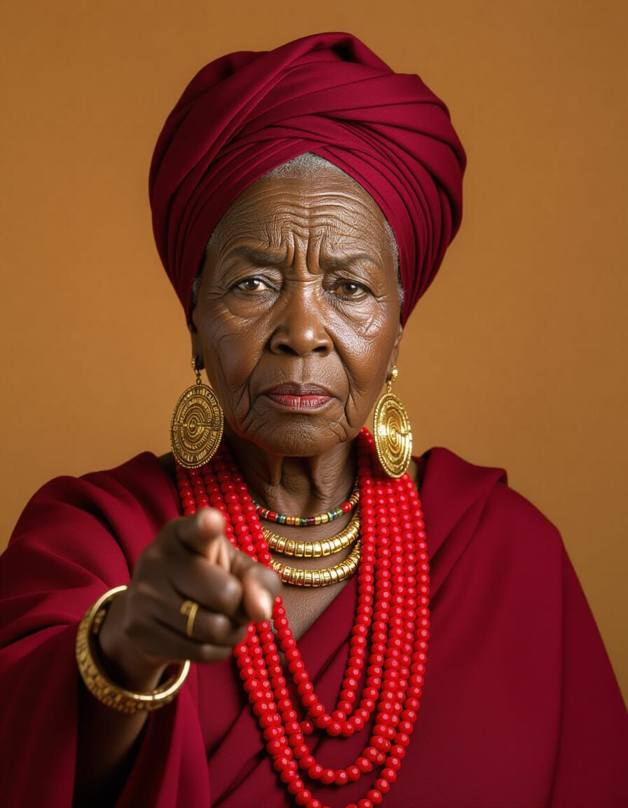 Powerful African Woman Points with Authority