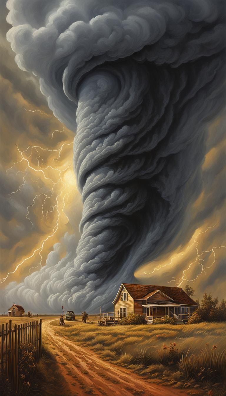 Hyperdetailed Tornado in Apocalyptic Digital Painting