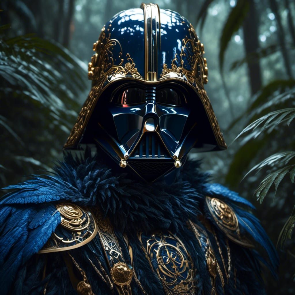 Armored Blue Yeti Darth Vader in Jungle