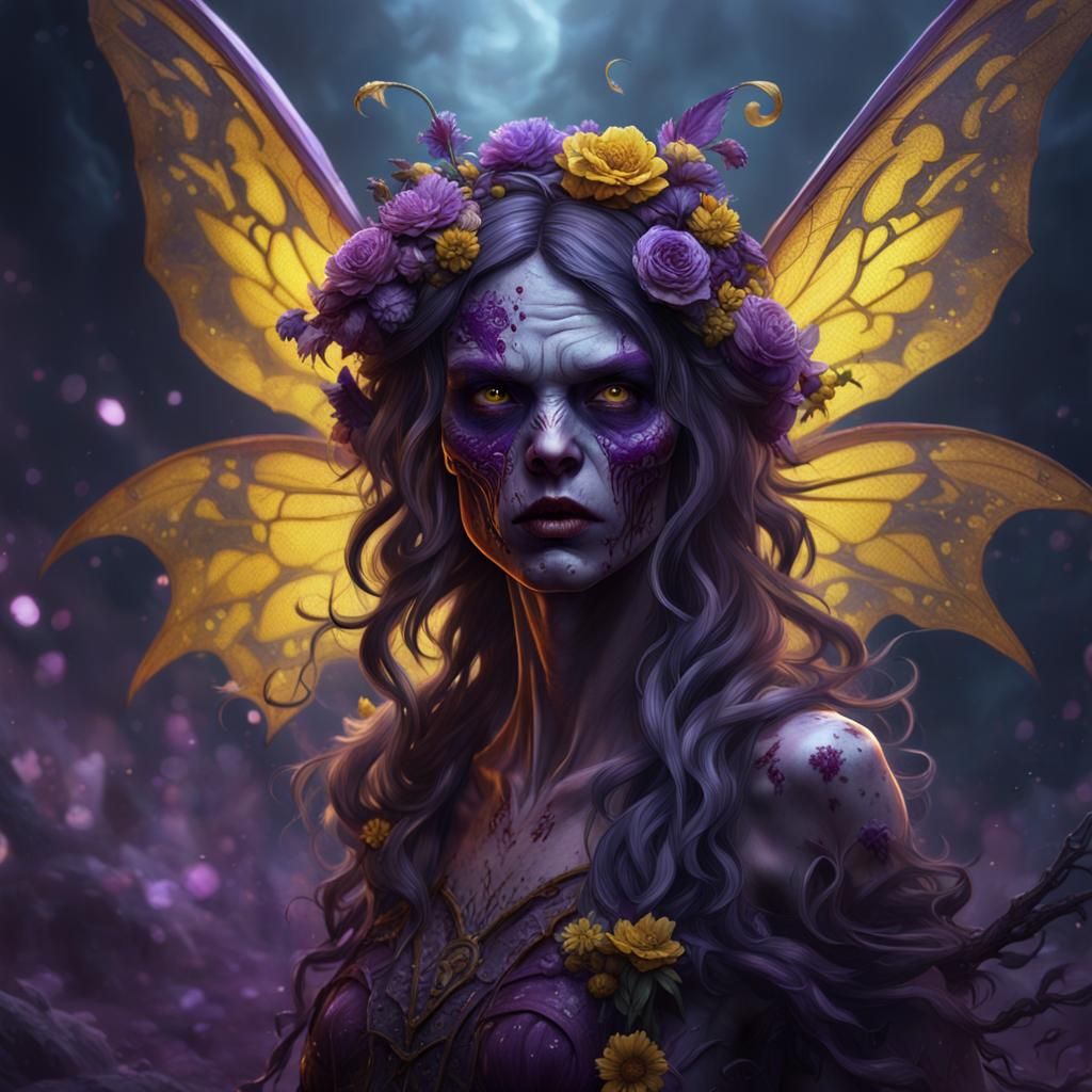 Horror Zombie Fairy Concept Art in 8K Resolution